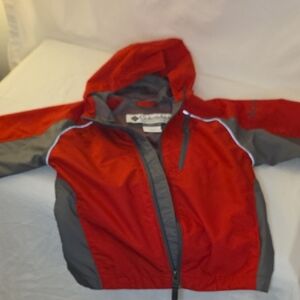 Columbia Kids' Red and Gray Hooded Shell Jacket